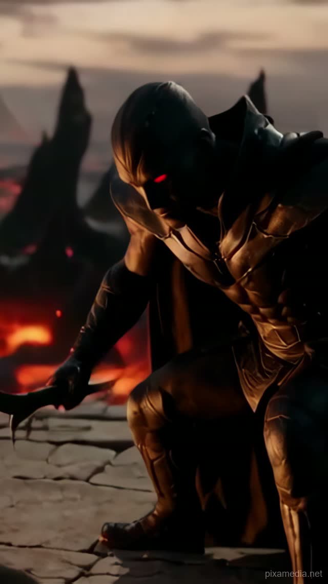 Shadow Assassin's Volcanic Vigil - Dark Fantasy AI stock